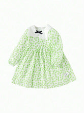 Balabala Balabala Girls' A-Line Floral Dress, Pure Cotton Long Sleeve Dress